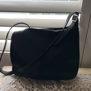 Coach black leather satchel.